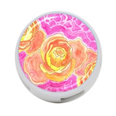 Orange Roses Watercolor 4-port Usb Hub (two Sides) by okhismakingart