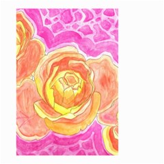 Orange Roses Watercolor Small Garden Flag (two Sides) by okhismakingart