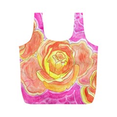 Orange Roses Watercolor Full Print Recycle Bag (m) by okhismakingart