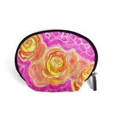 Orange Roses Watercolor Accessory Pouch (small) by okhismakingart