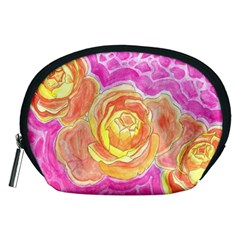 Orange Roses Watercolor Accessory Pouch (medium) by okhismakingart