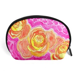 Orange Roses Watercolor Accessory Pouch (large) by okhismakingart