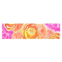 Orange Roses Watercolor Satin Scarf (oblong) by okhismakingart