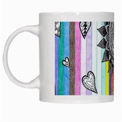 Striped Flower White Mugs by okhismakingart