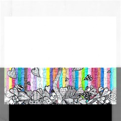 Striped Flower Rectangular Jigsaw Puzzl by okhismakingart