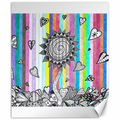 Striped Flower Canvas 8  X 10  by okhismakingart