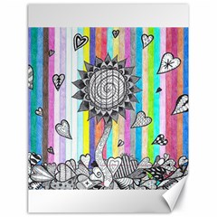 Striped Flower Canvas 18  X 24  by okhismakingart