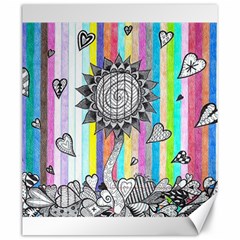 Striped Flower Canvas 20  X 24  by okhismakingart