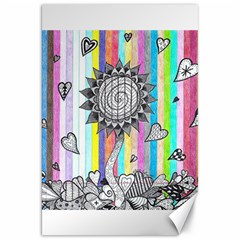 Striped Flower Canvas 20  X 30  by okhismakingart