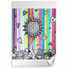 Striped Flower Canvas 24  X 36  by okhismakingart