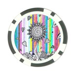 Striped Flower Poker Chip Card Guard Front