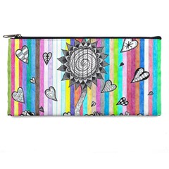 Striped Flower Pencil Cases by okhismakingart