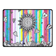 Striped Flower Fleece Blanket (small) by okhismakingart