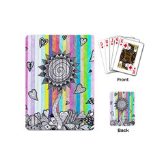 Striped Flower Playing Cards (mini) by okhismakingart