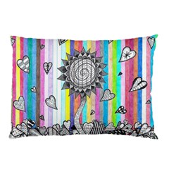 Striped Flower Pillow Case (two Sides) by okhismakingart