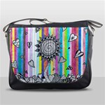 Striped Flower Messenger Bag Front