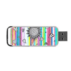 Striped Flower Portable Usb Flash (one Side) by okhismakingart