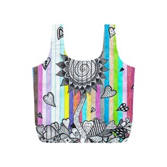 Striped Flower Full Print Recycle Bag (s) by okhismakingart