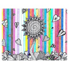 Striped Flower Double Sided Flano Blanket (medium)  by okhismakingart