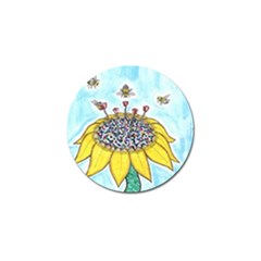 Bees At Work In Blue  Golf Ball Marker (4 Pack) by okhismakingart