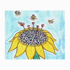 Bees At Work In Blue  Small Glasses Cloth by okhismakingart