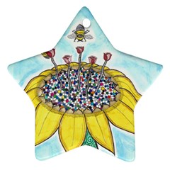 Bees At Work In Blue  Star Ornament (two Sides) by okhismakingart