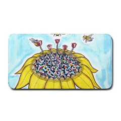 Bees At Work In Blue  Medium Bar Mats by okhismakingart