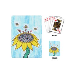 Bees At Work In Blue  Playing Cards (mini) by okhismakingart