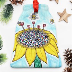 Bees At Work In Blue  Ornament (bell) by okhismakingart