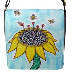 Bees At Work In Blue  Flap Closure Messenger Bag (s) by okhismakingart