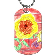 Reid Hall Rose Watercolor Dog Tag (two Sides) by okhismakingart