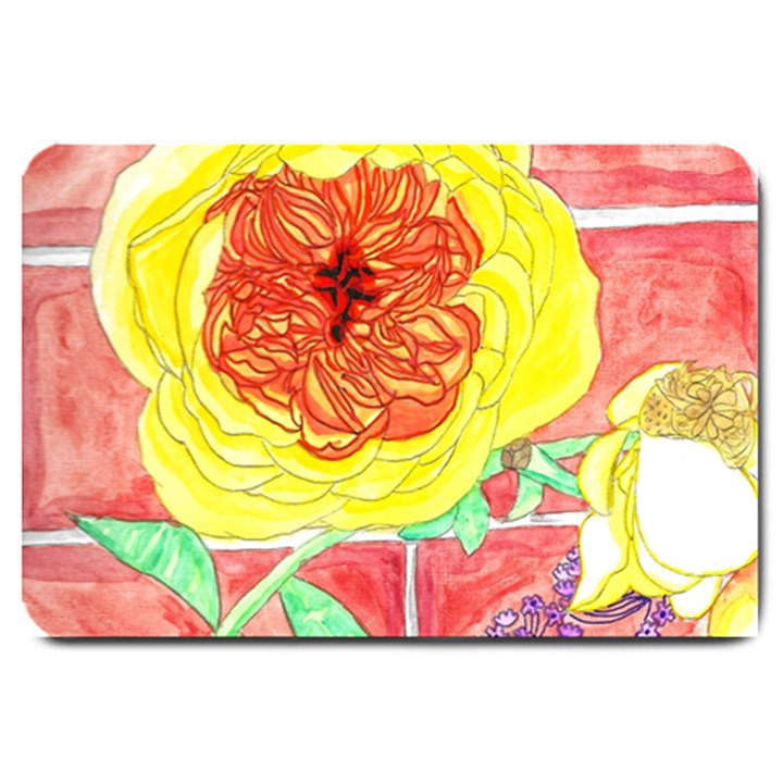 Reid Hall Rose Watercolor Large Doormat 