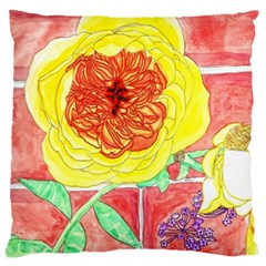 Reid Hall Rose Watercolor Large Cushion Case (two Sides) by okhismakingart