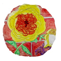 Reid Hall Rose Watercolor Large 18  Premium Round Cushions by okhismakingart