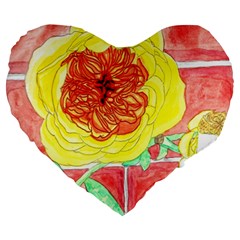 Reid Hall Rose Watercolor Large 19  Premium Heart Shape Cushions by okhismakingart