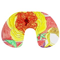 Reid Hall Rose Watercolor Travel Neck Pillows by okhismakingart