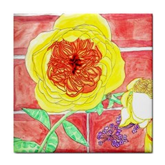 Reid Hall Rose Watercolor Tile Coasters by okhismakingart