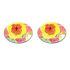 Reid Hall Rose Watercolor Cufflinks (oval) by okhismakingart