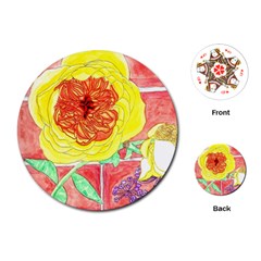 Reid Hall Rose Watercolor Playing Cards (round) by okhismakingart