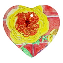 Reid Hall Rose Watercolor Heart Ornament (two Sides) by okhismakingart