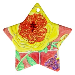 Reid Hall Rose Watercolor Star Ornament (two Sides) by okhismakingart