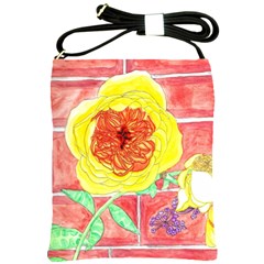 Reid Hall Rose Watercolor Shoulder Sling Bag by okhismakingart