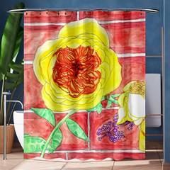 Reid Hall Rose Watercolor Shower Curtain 60  X 72  (medium)  by okhismakingart