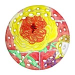 Reid Hall Rose Watercolor Ornament (Round Filigree) Front