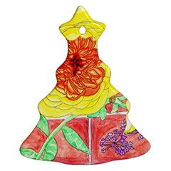 Reid Hall Rose Watercolor Ornament (christmas Tree)  by okhismakingart