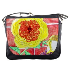 Reid Hall Rose Watercolor Messenger Bag by okhismakingart