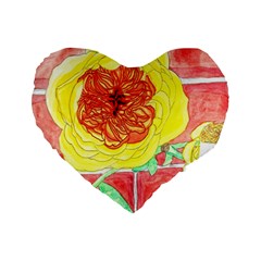 Reid Hall Rose Watercolor Standard 16  Premium Heart Shape Cushions by okhismakingart