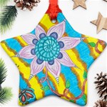 Tie-Dye Flower and Butterflies Ornament (Star) Front