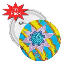 Tie-dye Flower And Butterflies 2 25  Buttons (10 Pack)  by okhismakingart