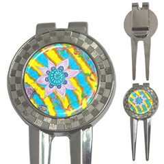 Tie-dye Flower And Butterflies 3-in-1 Golf Divots by okhismakingart